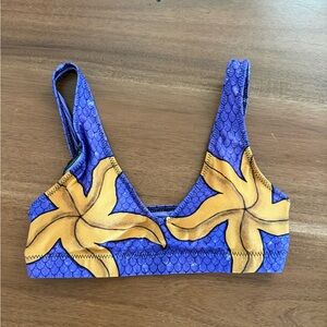 Purple and Yellow Starfish Bikini Top